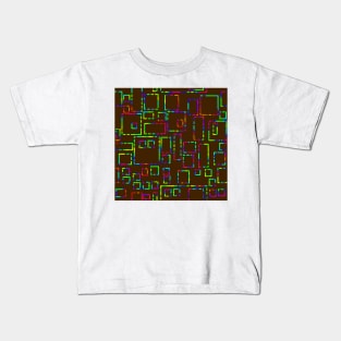 Rainbow Blocks on Brown 5748 Kids T-Shirt